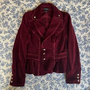 Burgundy Fall Jacket Blazer, army style, light jacket